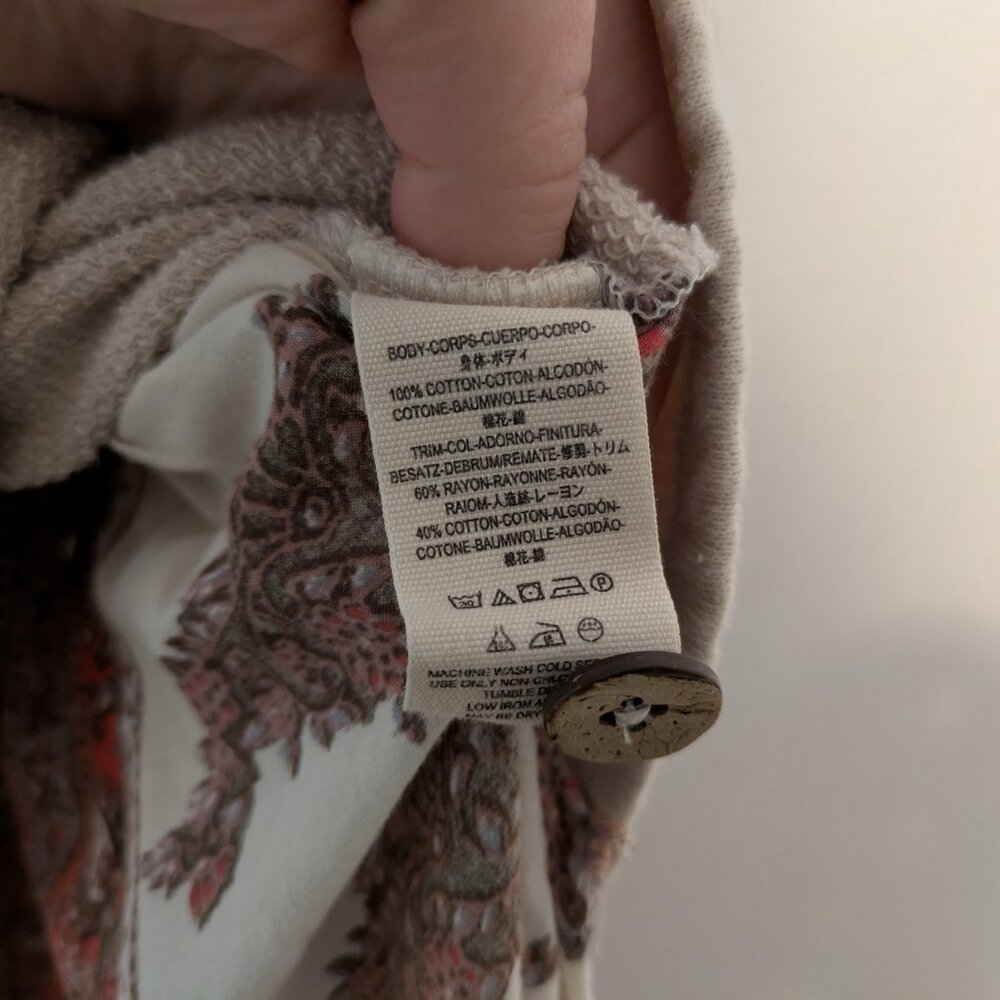 Free People "Cool Baby" Ivory Henley Mixed Media Pullover - Picture 11 of 11